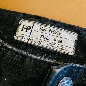 Free People Distressed Knee Raw Hem Jeans